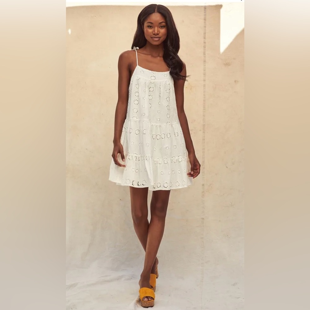 Lulus Breeze On Down White Baby Doll Dress